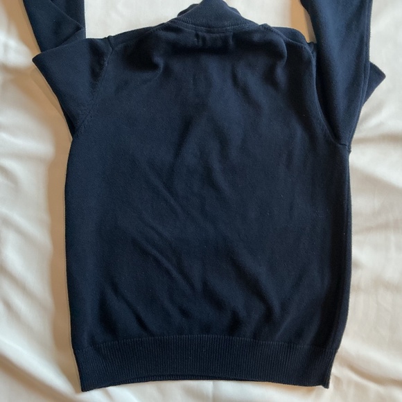 Frederick Anderson Copenhagen 1/4 Zip Navy Cotton Sweater L Mock‎ Neck Preppy - Picture 4 of 9
